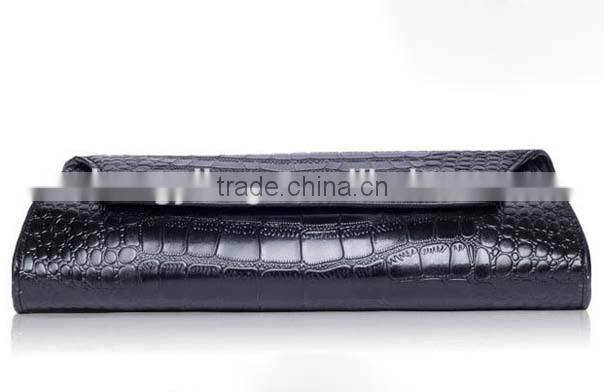Fashion classy crocodile skin pu leather clutch evening bag