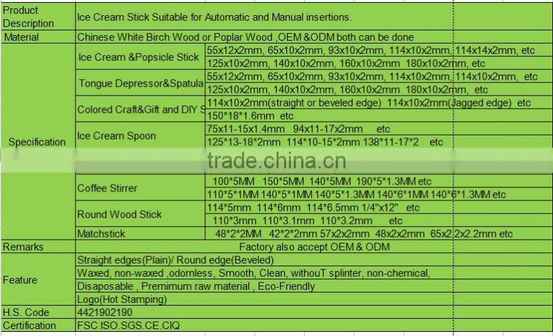 china supplier medical wooden tongue depressor