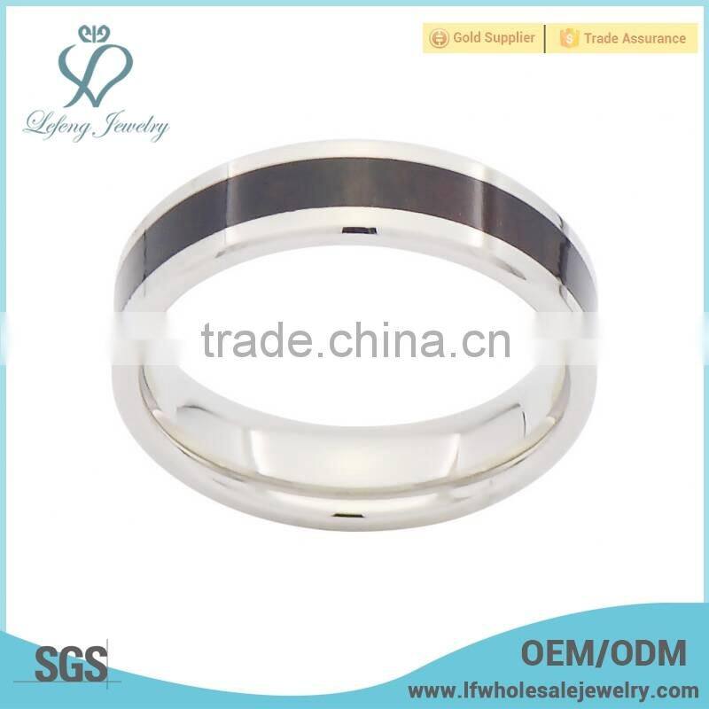 6mm good quality titanium wedding bands with wood inlay