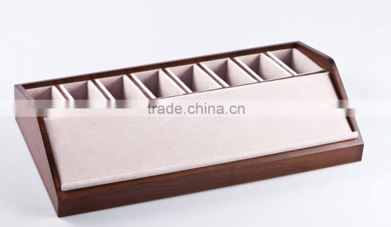 Stand velvet wooden leather belt display