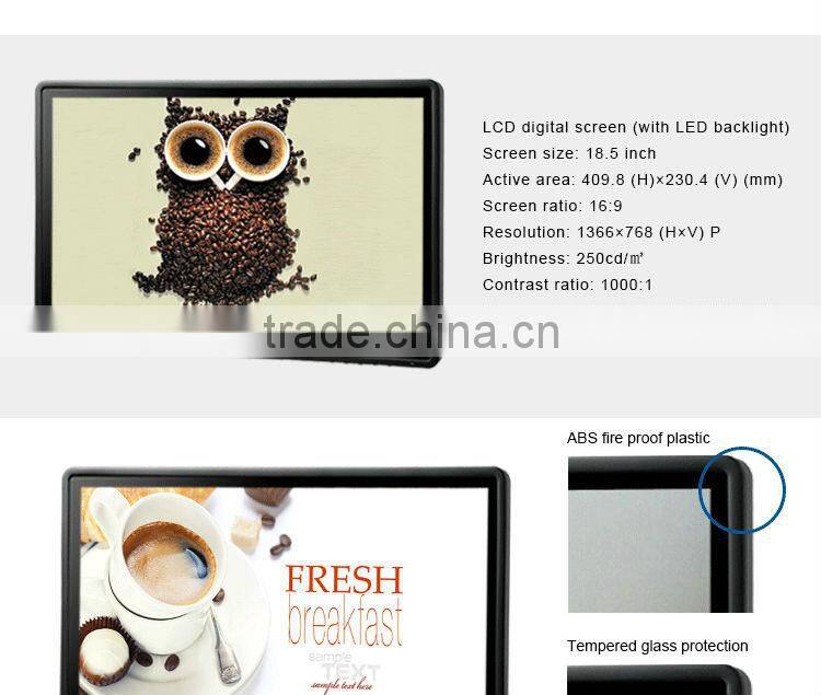 Flintstone 19 inch body inducted advertising display screen restaurant video display panel circular play adverts player