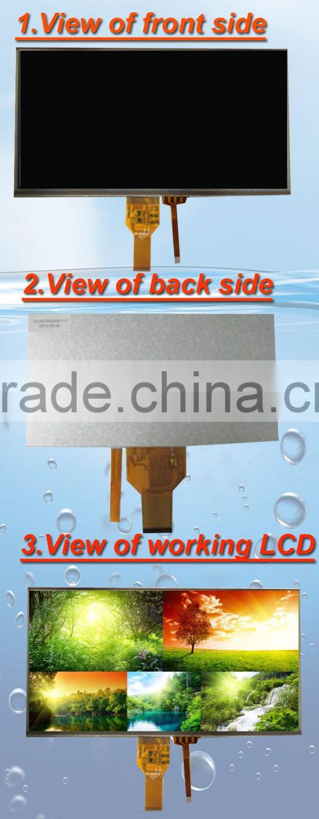 7inch 800*480 RGB interface 500nits outdoor lcd touch screen with resistive panel