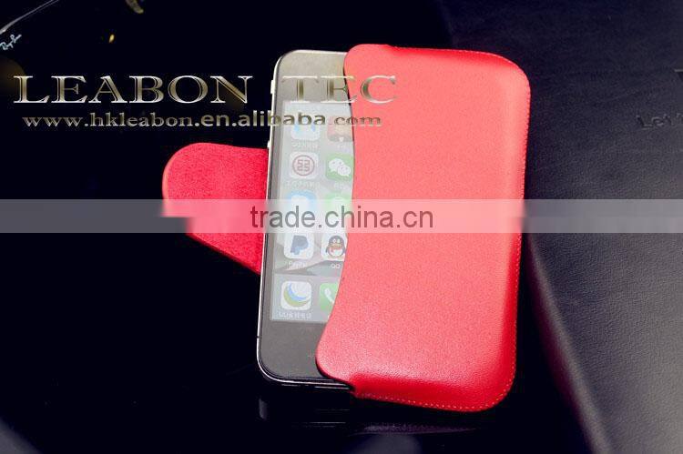 Window Smart view leather flip cover case for iphone 4 phone case