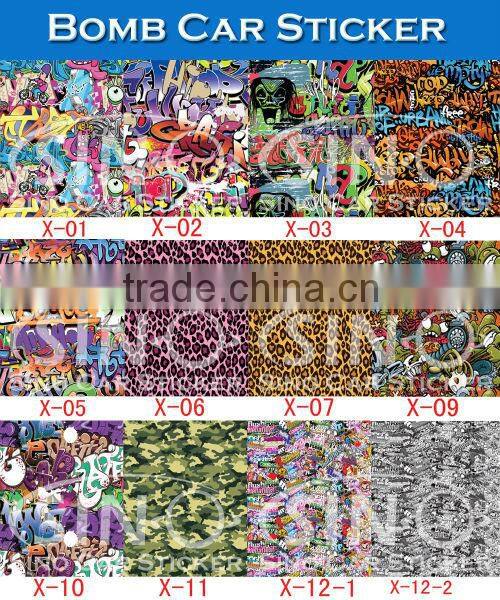 Supreme Car Wrap Design 1.52x30m Sticker Bomb Vehicle Vinyl Wrap