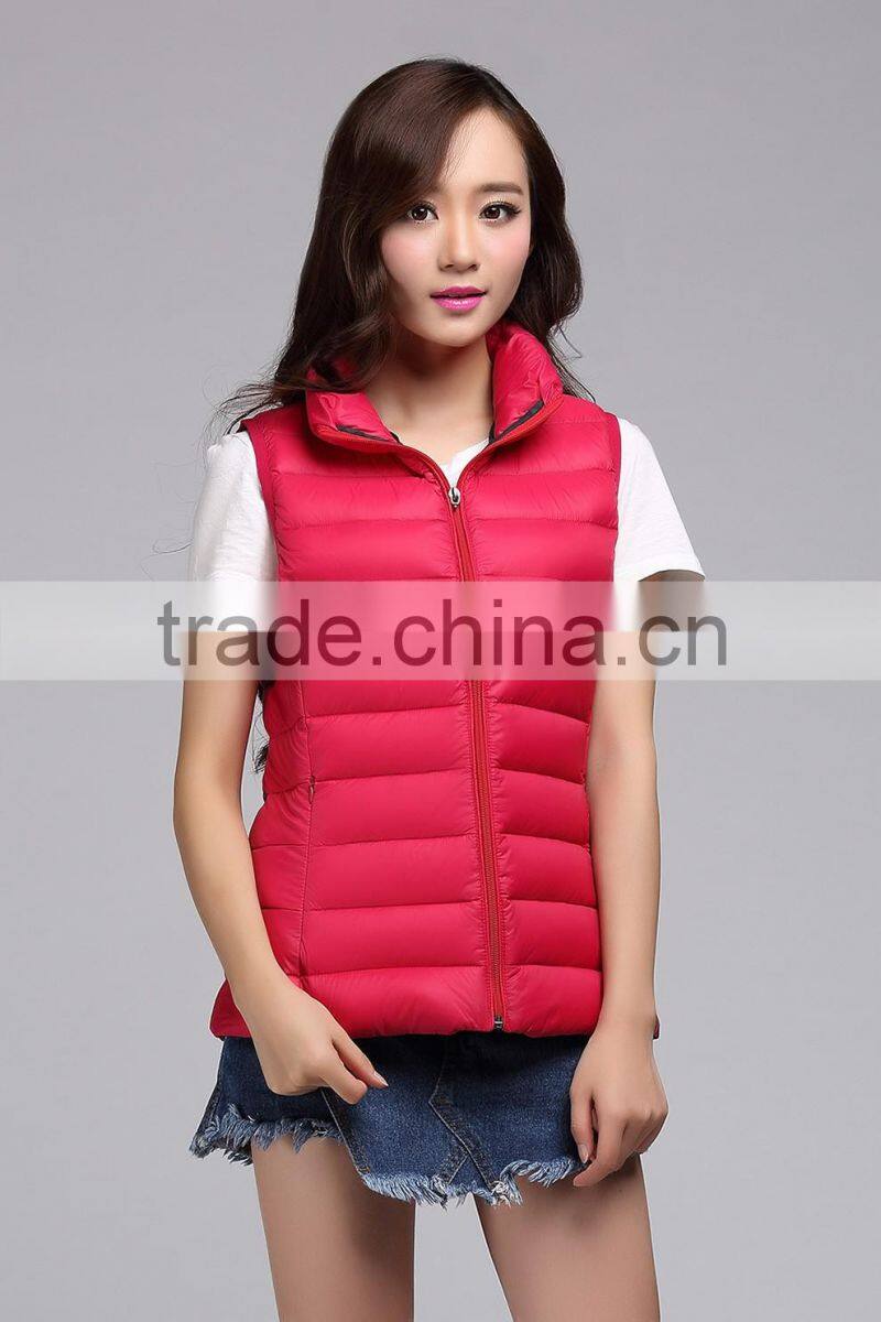 autumn/winter ultralight red coat vest Women's waistcoat