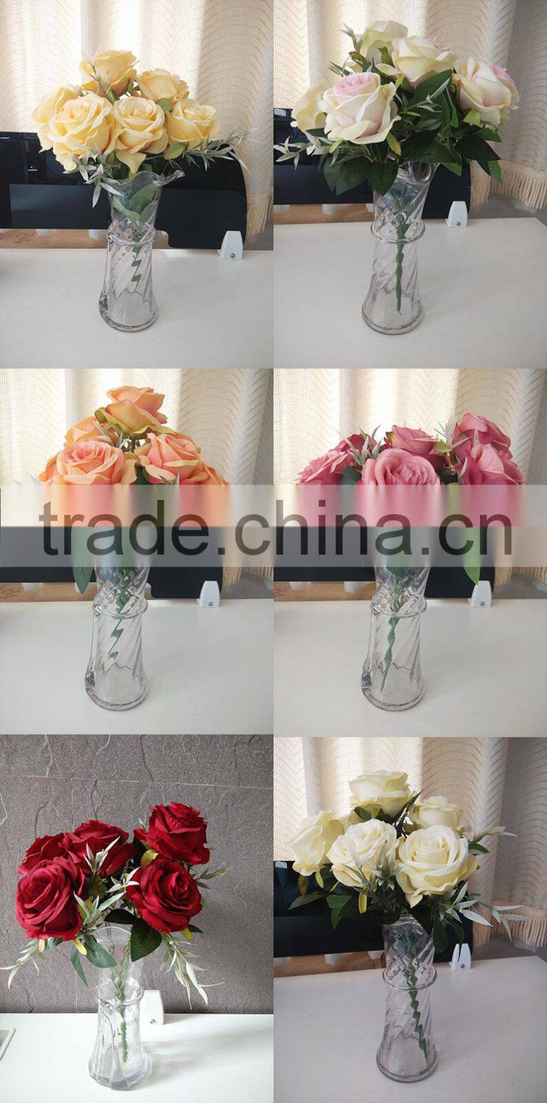 high quality artificial rose yellow bouquet