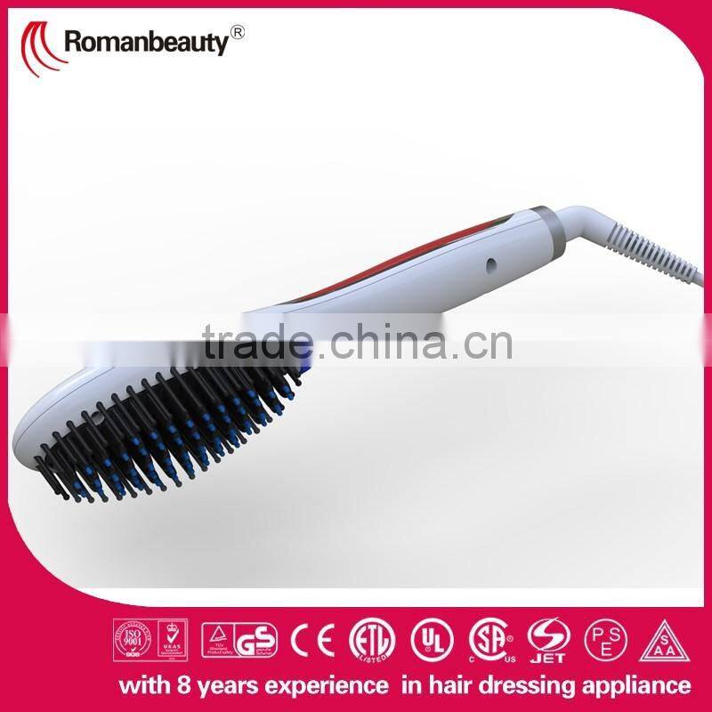 2016 Popular straightening machine for female, hair straightening brush as seen on tv