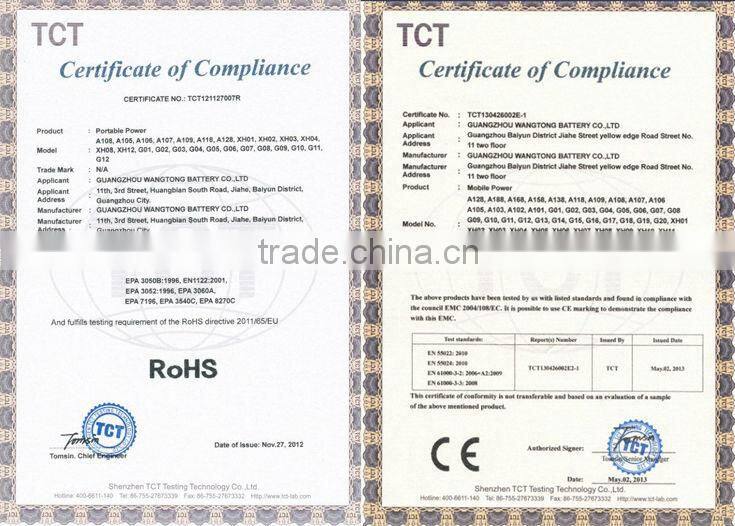 Mobile Portable Power Bank 10000mah China Guangzhou Manufacturer