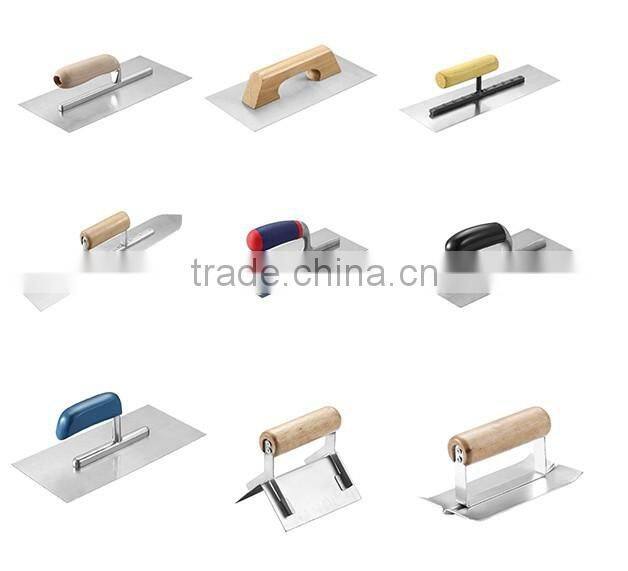 Carbon Steel Trowel with Wooden Handle , Drywall and Plastering Tools