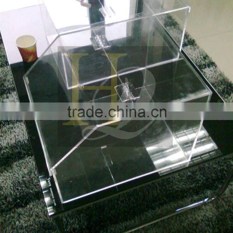Hot selling Custom Transparent Acrylic Candy cake Box With Hinged Lid