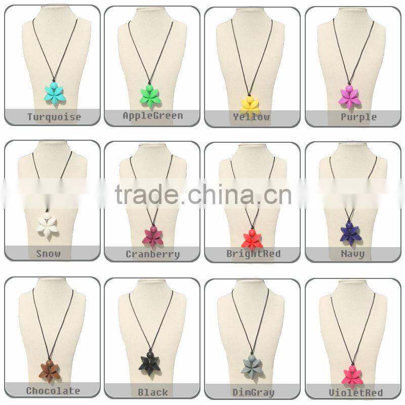 Soft Silicone Necklace for Teething/Fashion silicone necklace 2015