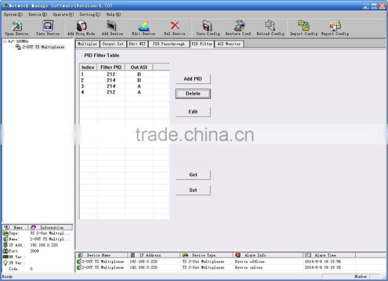 SC-2102 2-OUT TS Video Multiplexer-8 channel input and 4 channel output