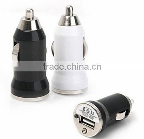 Colorful mini 5V 1A bullet mini car charger adapter with LED