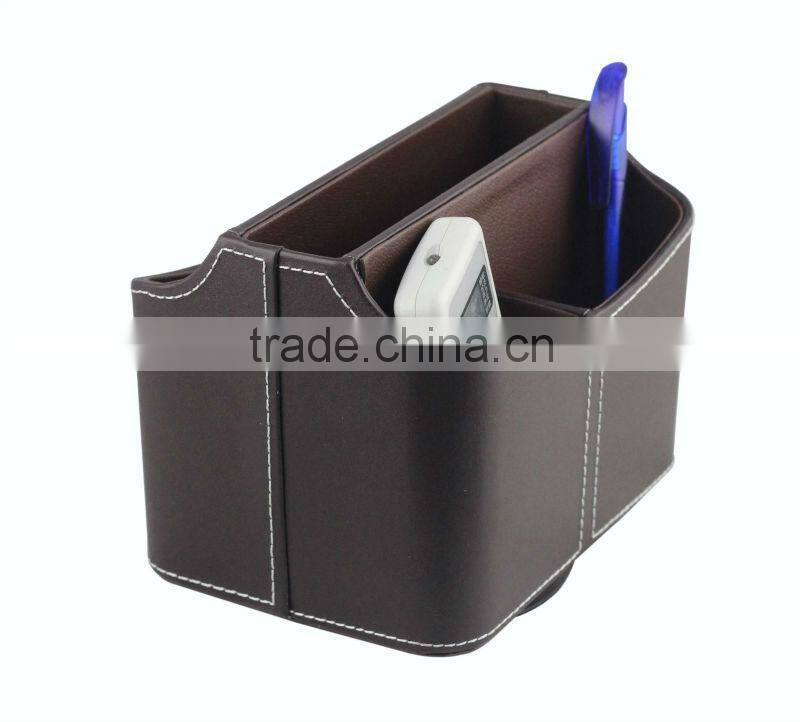 removable convenient family leather storage box for desk storage box
