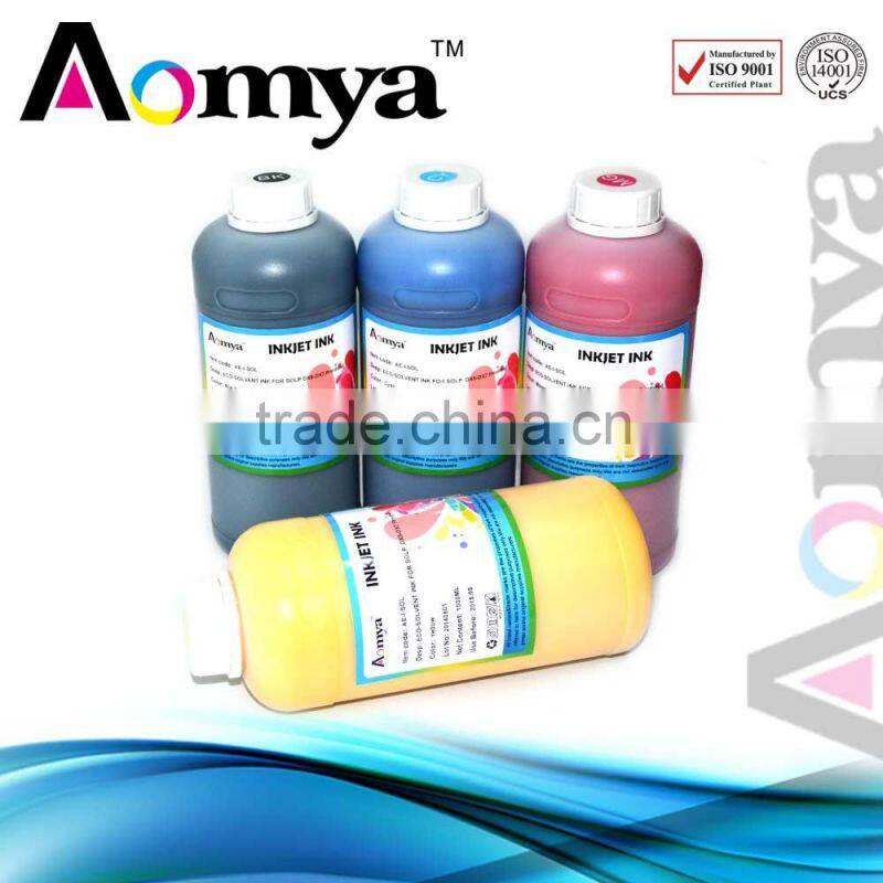 Aomya high quality Eco Solvent Ink for Vinyl Flex Banner Printer without odour use for DX5 print head