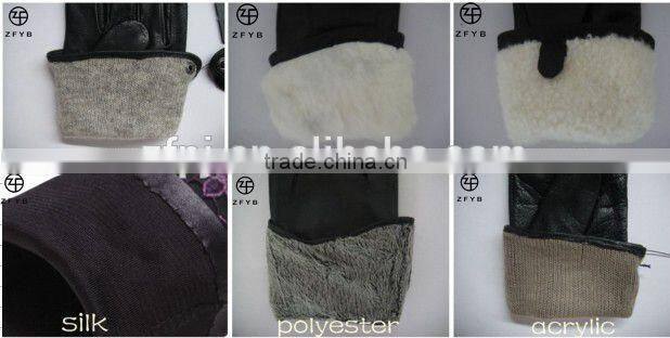 Fashion women winter rabbit fur lined leather gloves