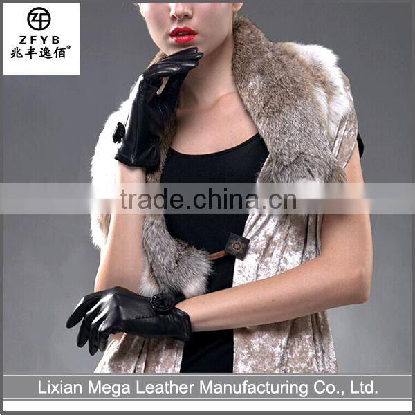 China new design popular Ladies Sheepskin Leather Glove