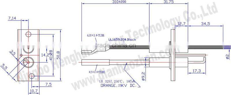 NBZH Most popular wholesale insulating ceramic electrode spark plug for water heater