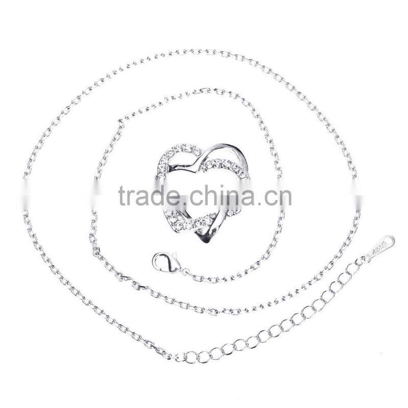 18k women fashion gold heart necklace designs girls high quality 2015