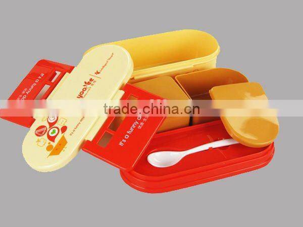 double layers plastic lunch box with handle/Airtight Lunch box/ Waterproof Lunch box