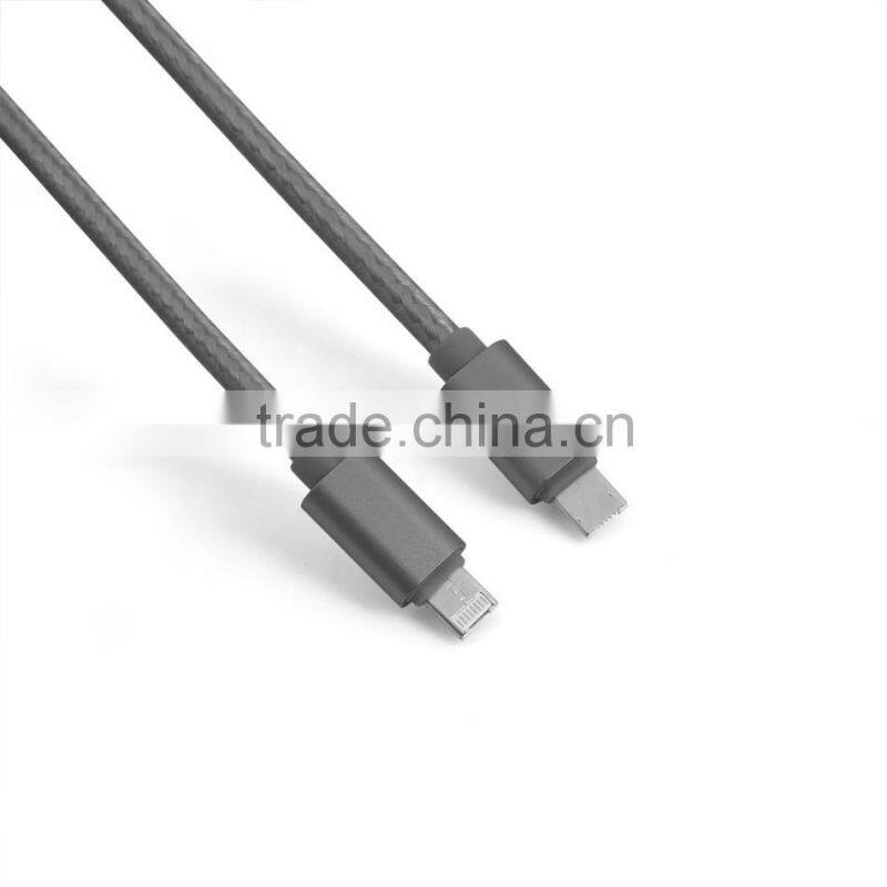 2016 new design data cable one head double function for iPhone and Android, 2 in 1 data cable