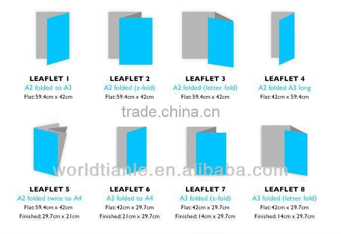 2013 Hot Sales! A4 Size full color printing folded Leaflet for hair dying