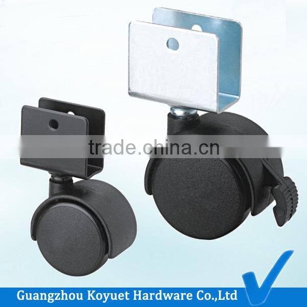 1.5 inch Nylon Black U Shape Locking China cheap caster wheels