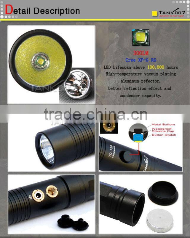 Magnetic tail multifunctional Rechargeable flashlight TANK007 TC128