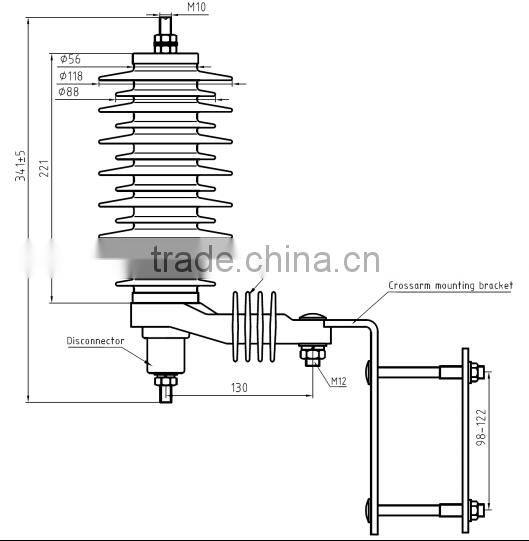24kV/10kA zinc oxide surge arresters
