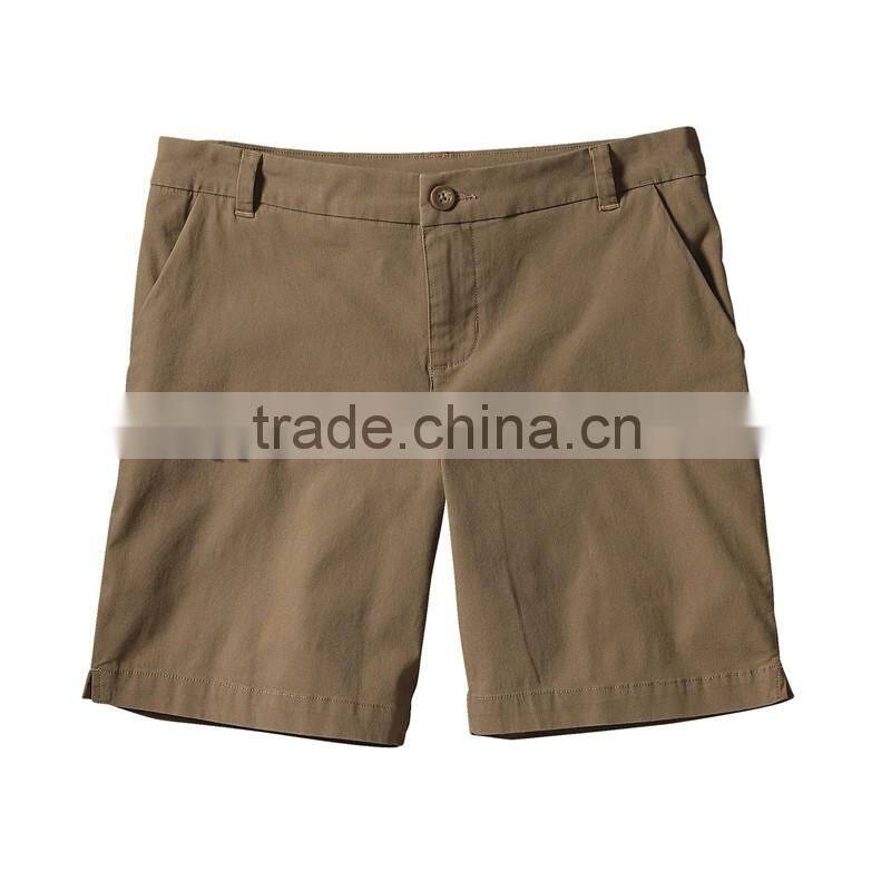2016 Wholesale Classic Flat-front Stretch Short Coton Canvas /Spamdex Woman Shorts