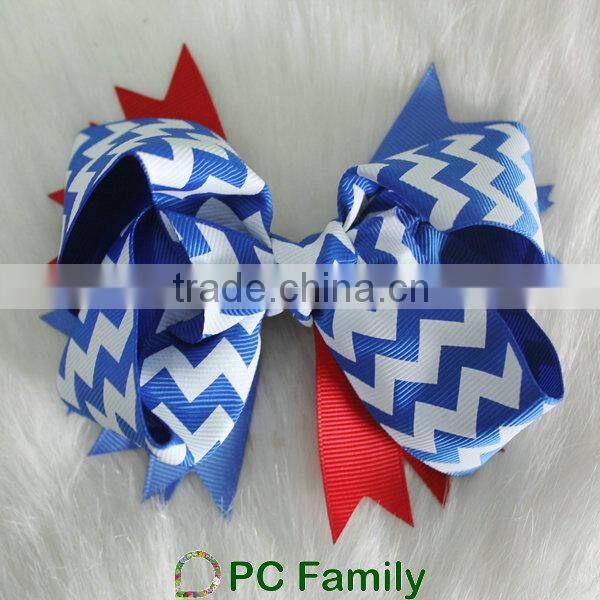 High quality printed grosgrain hair bow