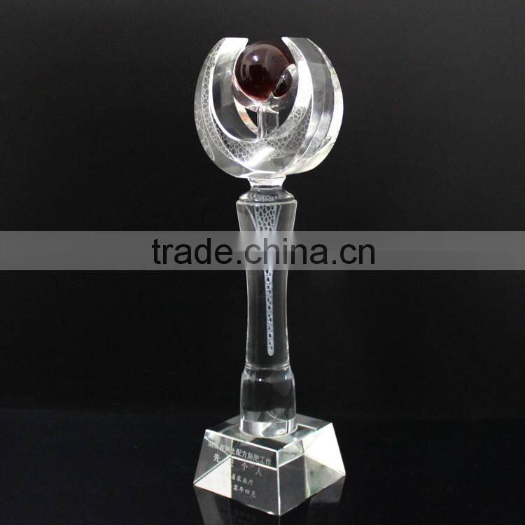 2016 new crystal glass products red ball trophy