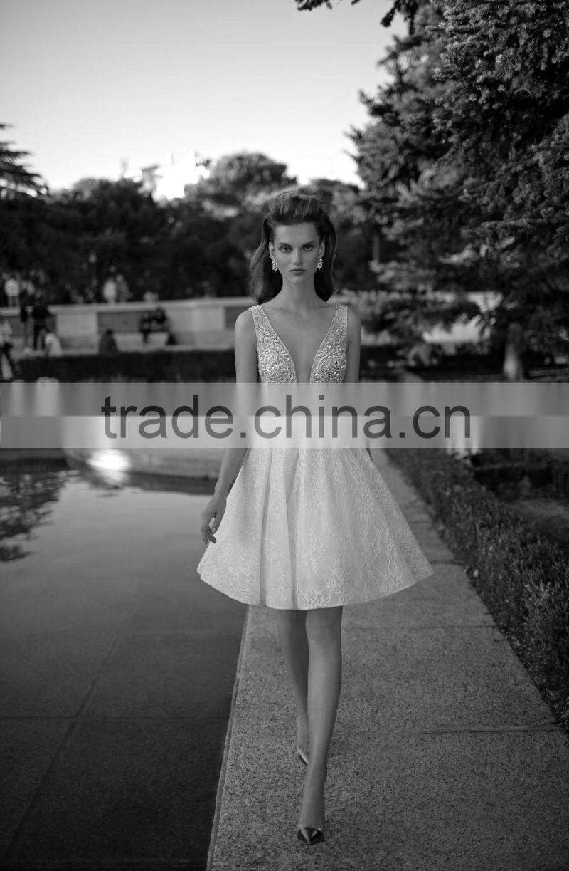 (MY16061) MARRY YOU Sexy Short Wedding Dresses Open Front Lace Dresses To Wear To a Wedding