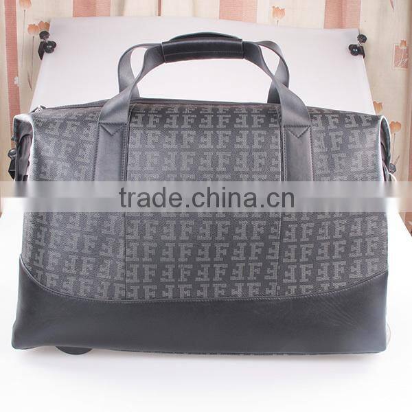 Travel Bag Set Printed PU and Genuine Leather Handmade Bags