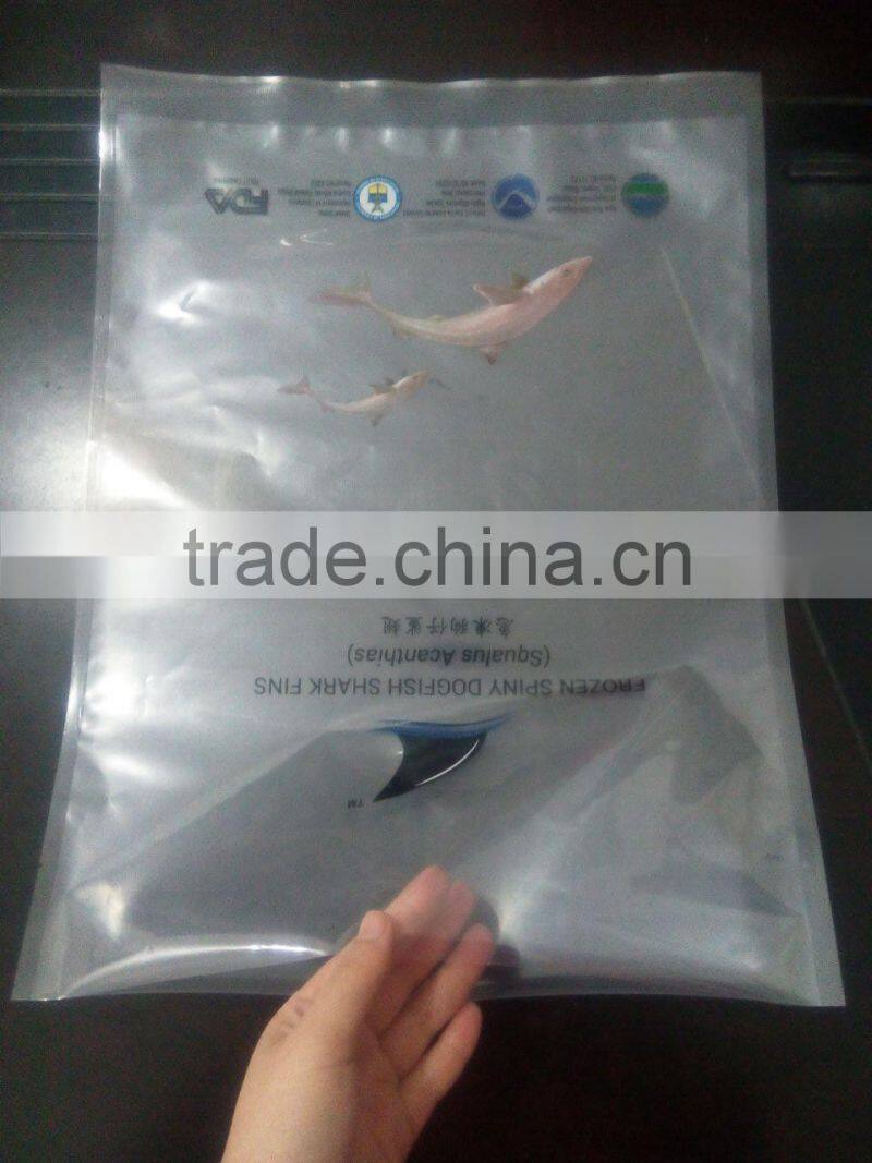 Plastic PET & PE Frozen Fish Bag For Frozen Spiny Dogfish Shark Fins
