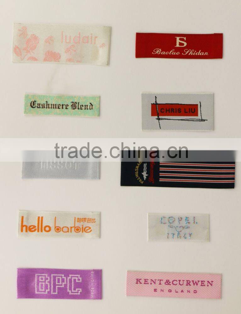 Damask Woven Labels End Folded Craft Clothing Tag, Customized Cloth label, Garment Accessories