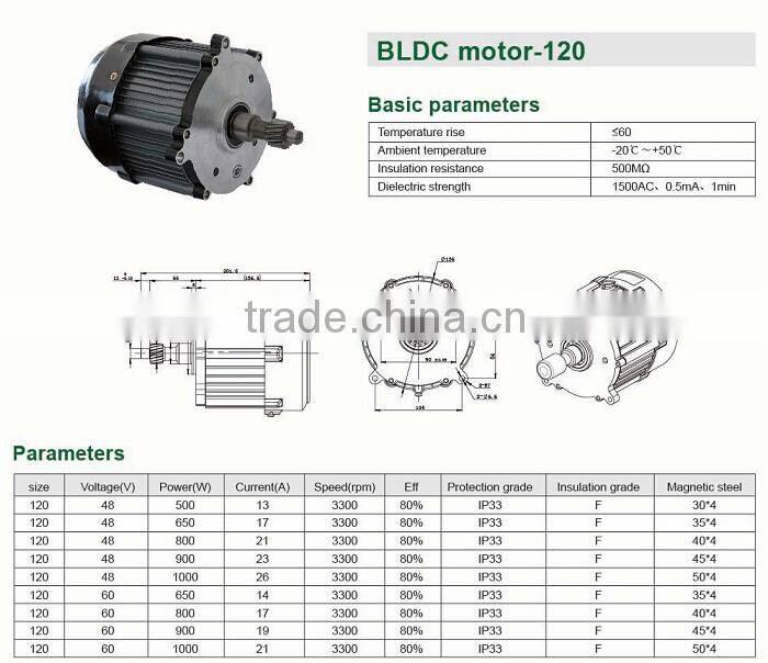 electric rickshaw spare parts motor 48V/ 60V DC brushless CY brand pemanent magnet motor bl-dc differential rear axle controlle