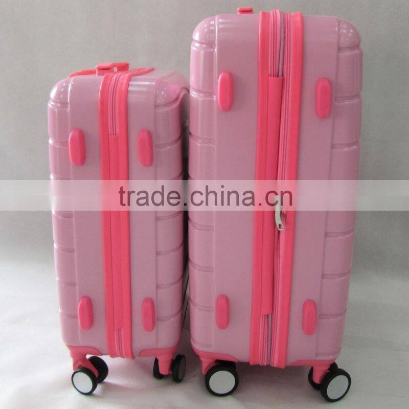 Frosted Curve-shape ABS+PC fashion trolley luggage set