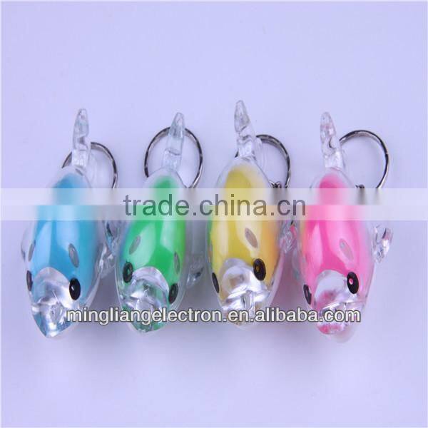 plastic led animal flashlight keychain