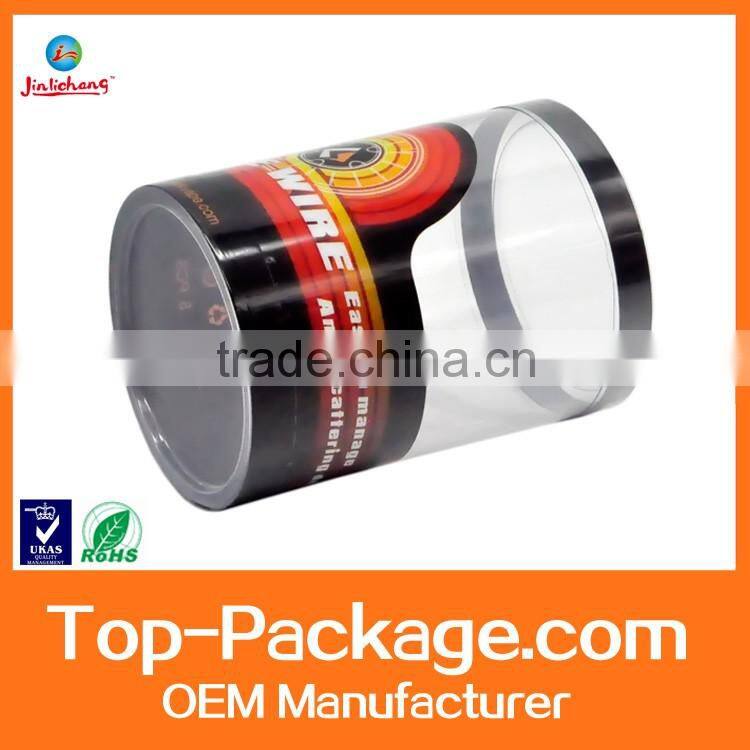 custom made printing clear plastic cylinder packaging