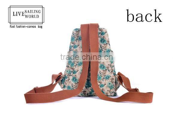 beautiful newest design canvas school backpack for teenage girls