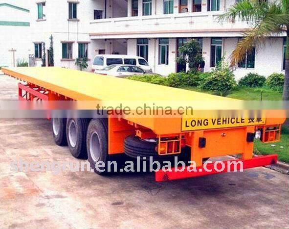Shengrun factory best price tri-axle flatbed semi trailer 40Tons capacity for sale