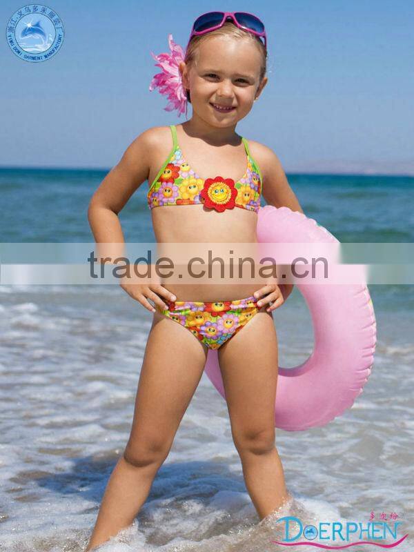 Domi full sexy photos girls removable foam cups and silver embroidery kids fashion bikini for girls