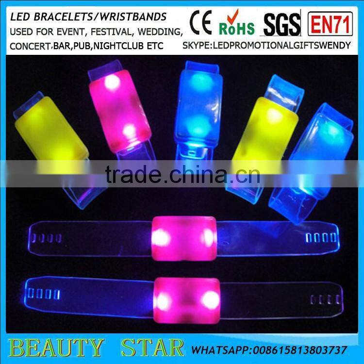 2016 Cheapest led gifts Happy led bracelets,Promotional gifts led flashing bracelets for party concert,bar,fesival
