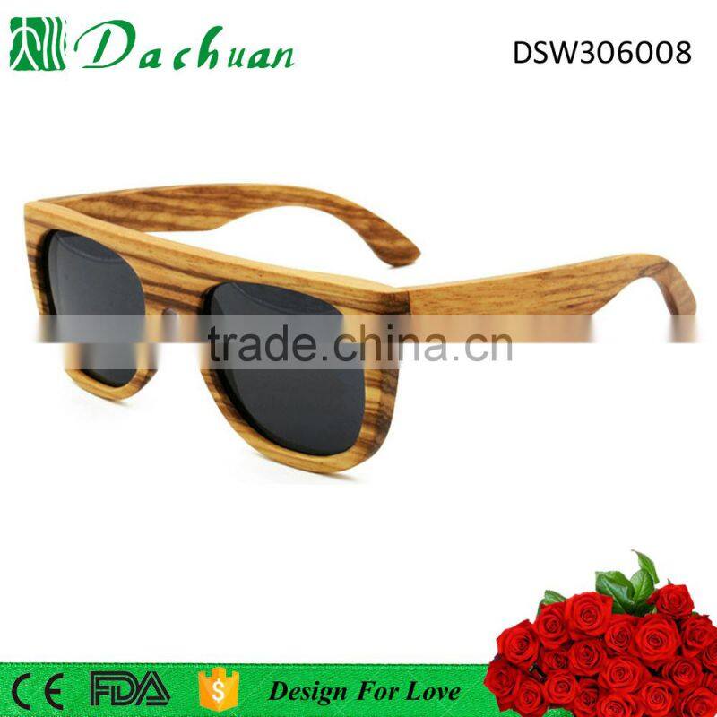 Natrual zebrabo wood frame polarized unisex custom wood sunglasses