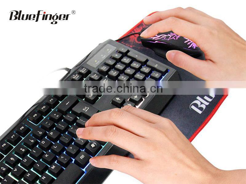 New Rainbow LED Backlit Wired gaming Keyboard Seven Automatic Color Backlit Mouse Combo Set