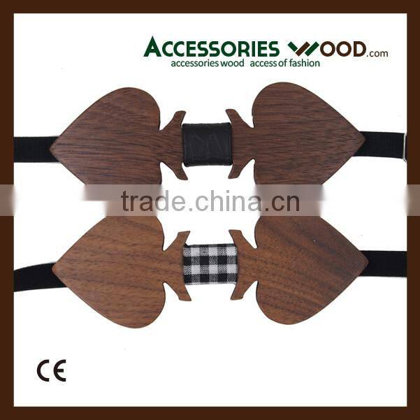 Fashion OEM handmade nature wooden bow ties with gift box