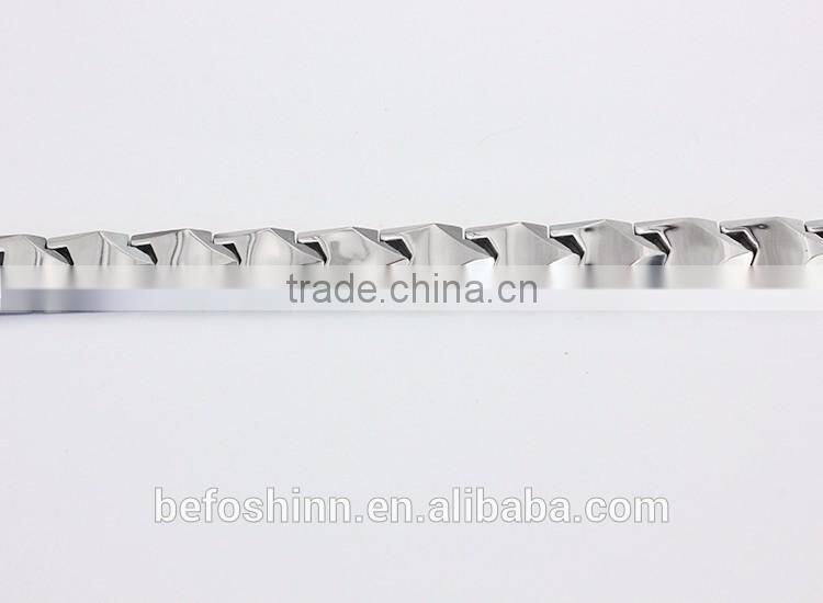 Europe Quality tungsten steel fashion jewelry mens and womens germanium charm chain bangle bracelet japan