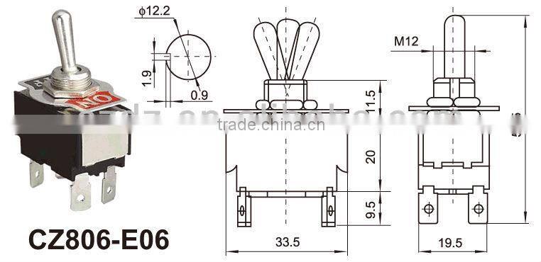 Single Pole Toggle Switch 20a,Quick connect terminal Toggle Switch