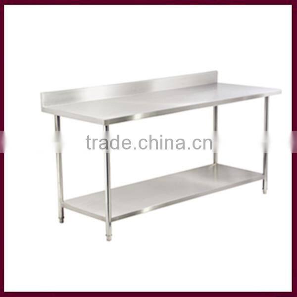 2014 Popular & Easy operate stainless steel 2-tier worktable with wheels (WTC-122B)